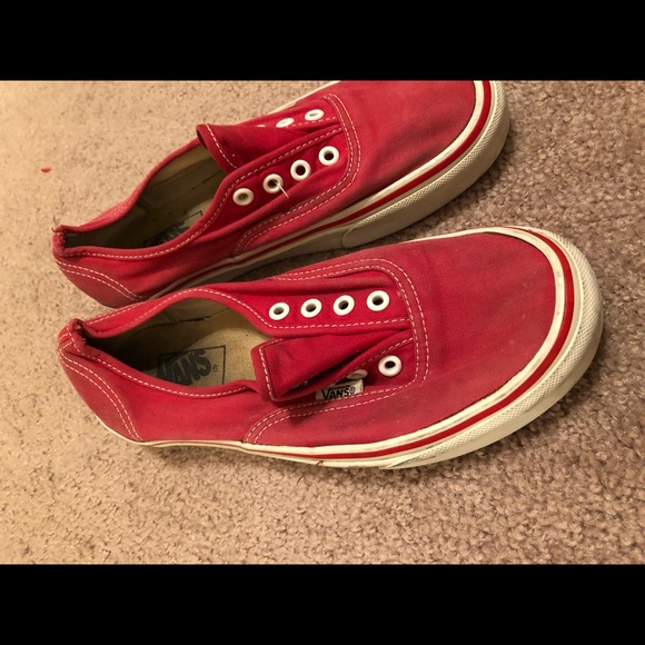 red vans no laces